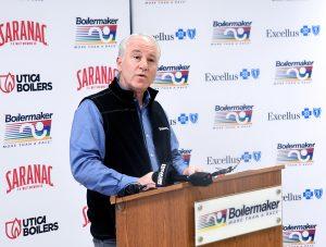 Boilermaker President Mark Donovan introduces the plans for the 2023 Boilermaker.