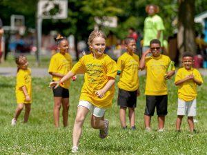 Children taking part in the Youth Olympics presented by Bank of America.