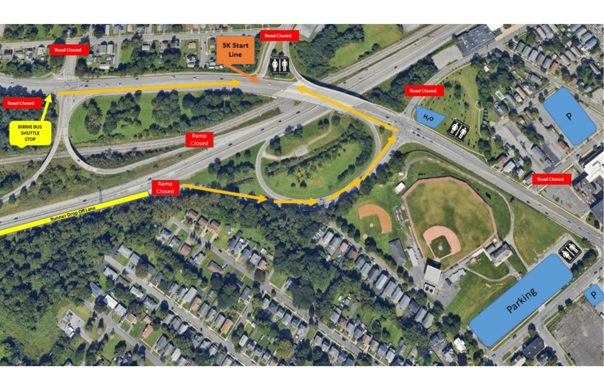 5K Drop Off Lane Map