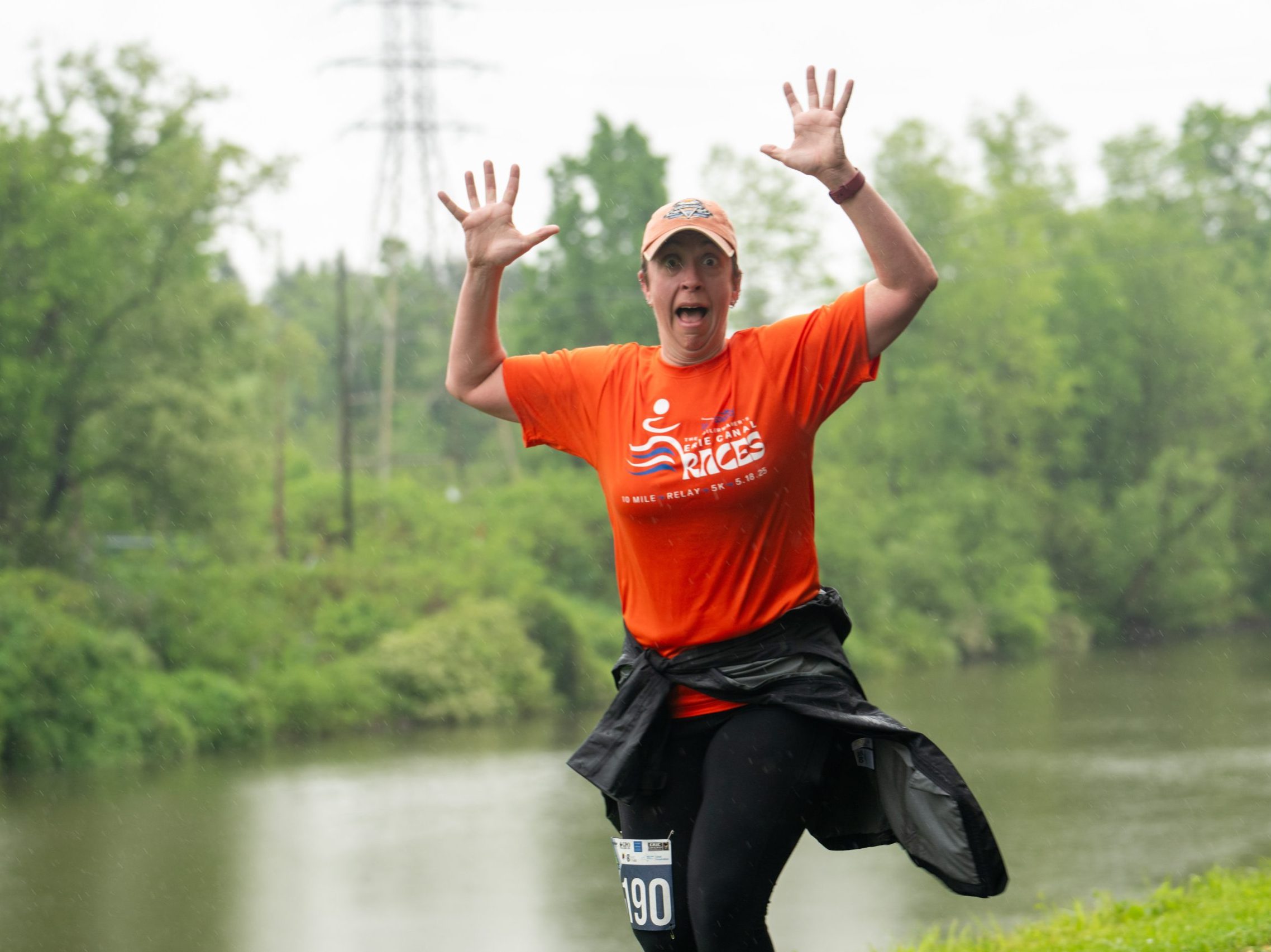 A runner participates in the 2025 Erie Canal Races.